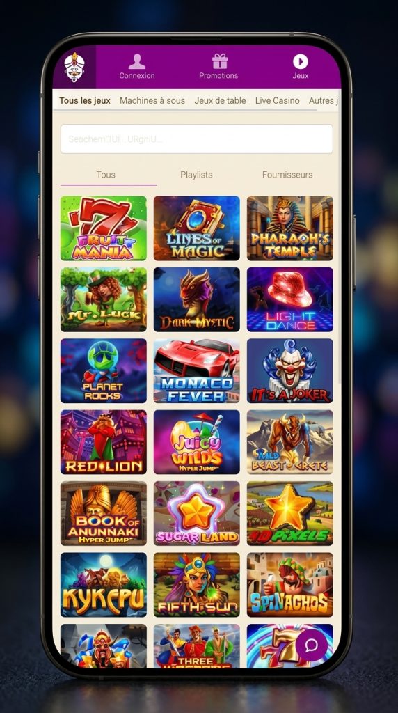 Interface mobile de Wild Sultan